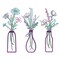 3 Pieces Metal Flowers Wall Arts - Rustic Farmhouse Decor Purple Minimalist Flower Wall Decors for Living room Bathroom Bedroom Dining Room-Housewarming Gifts(Purple, Vase-C)